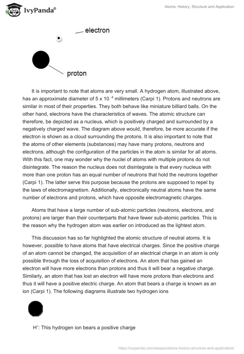 Atoms: History, Structure and Application. Page 3