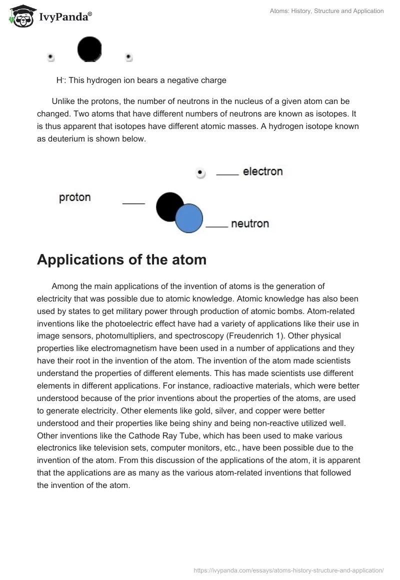 Atoms: History, Structure and Application. Page 4