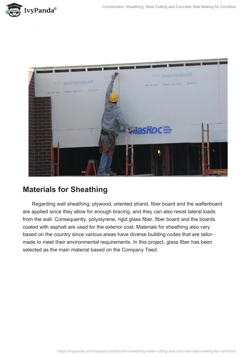 Construction: Sheathing, Steel Cutting and Concrete Slab Making for Corridors. Page 3