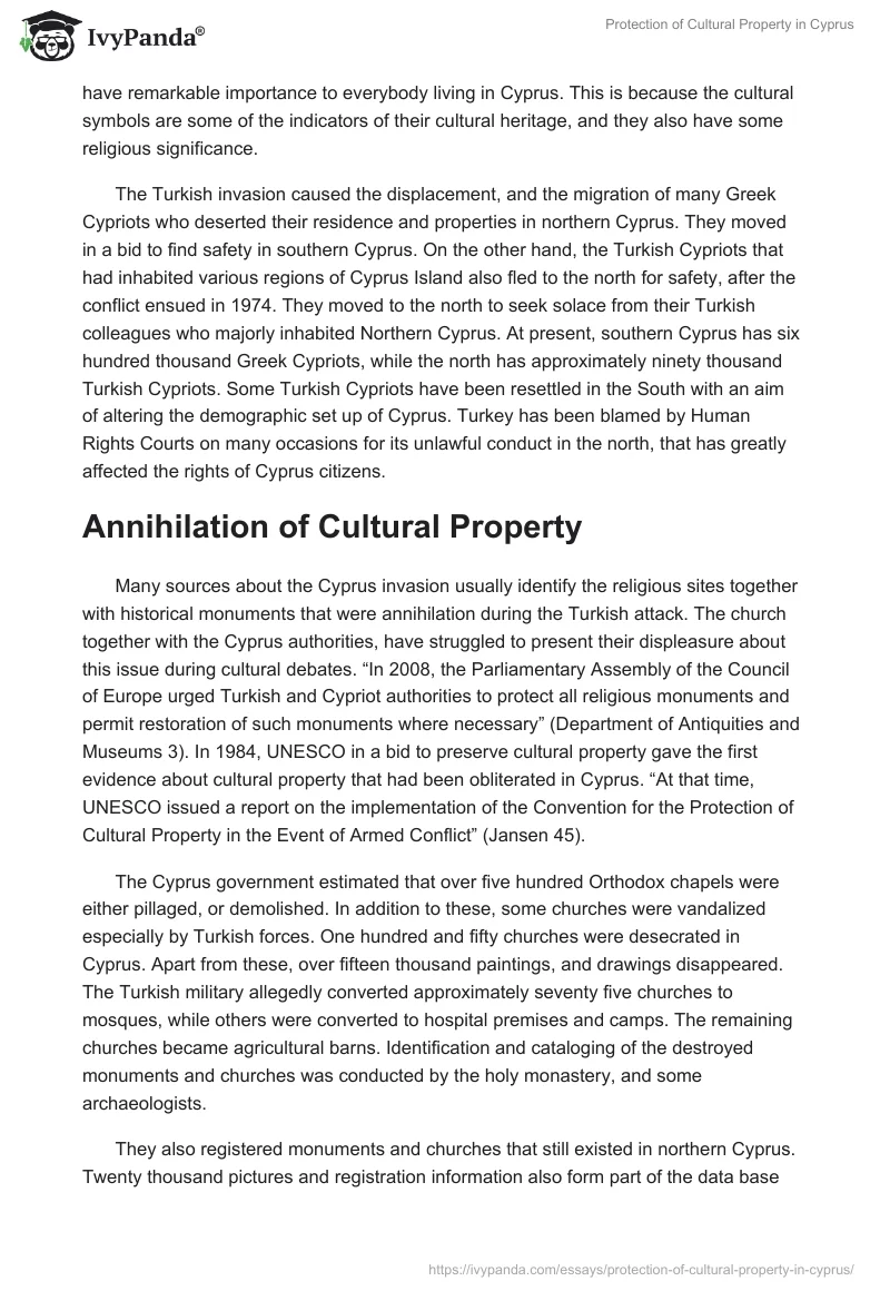 Protection of Cultural Property in Cyprus. Page 2