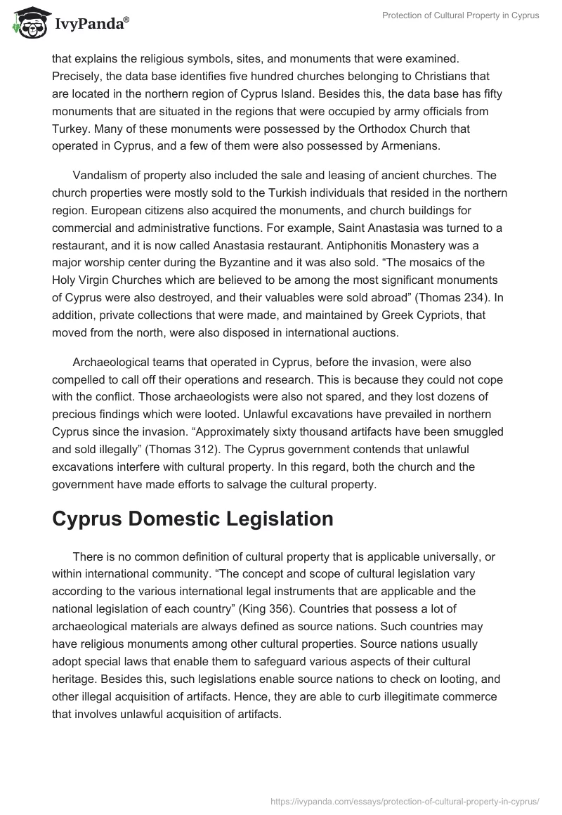 Protection of Cultural Property in Cyprus. Page 3