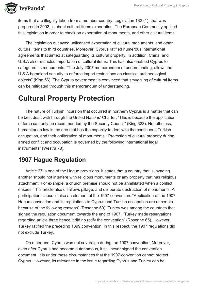 Protection of Cultural Property in Cyprus. Page 5