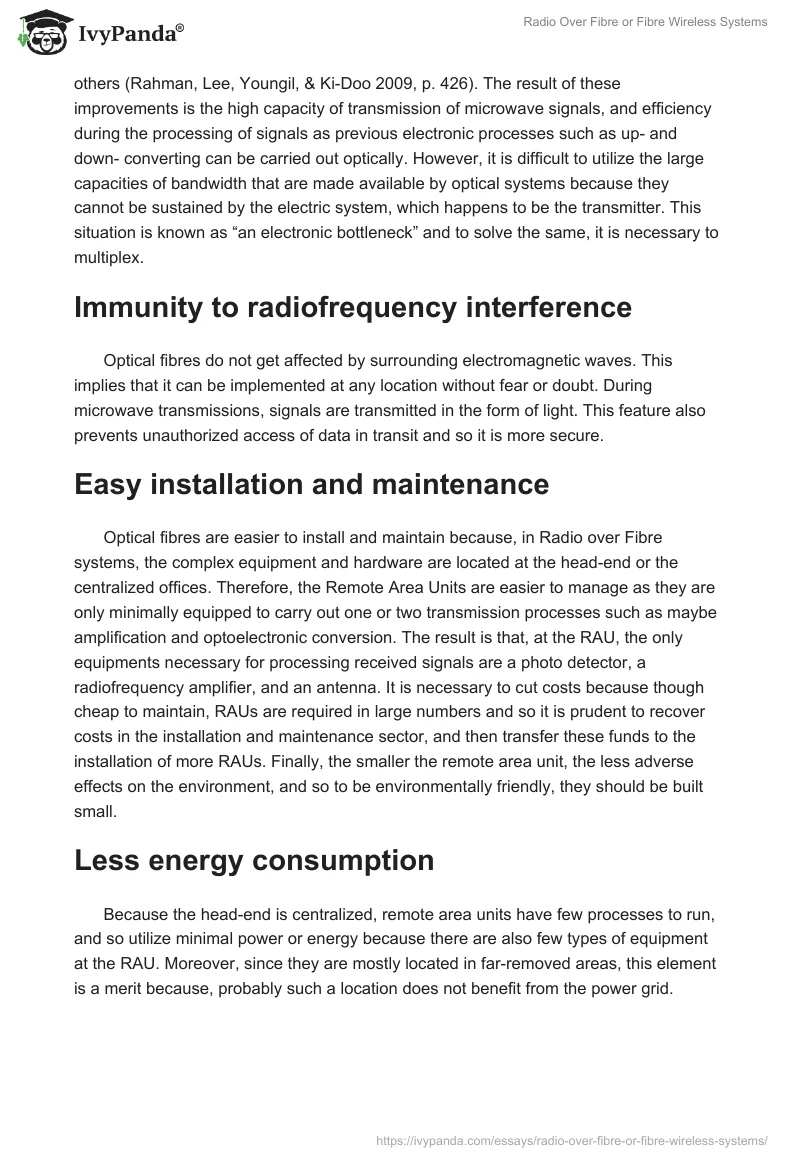 Radio Over Fibre or Fibre Wireless Systems. Page 4