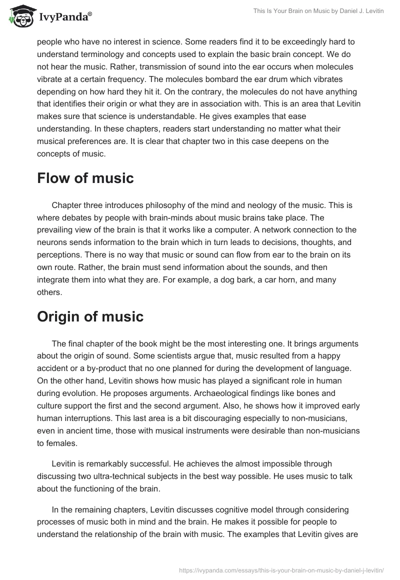This Is Your Brain on Music by Daniel J. Levitin. Page 2