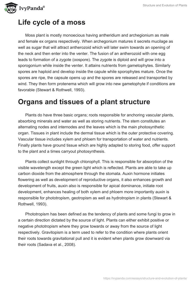 Structure and Evolution of Plants. Page 3