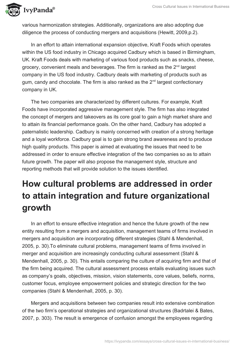 Cross Cultural Issues in International Business. Page 2