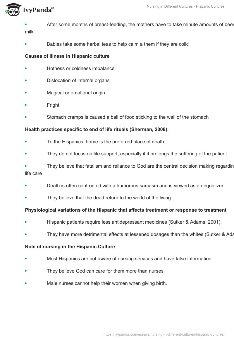 Nursing in Different Cultures - Hispanic Cultures. Page 3