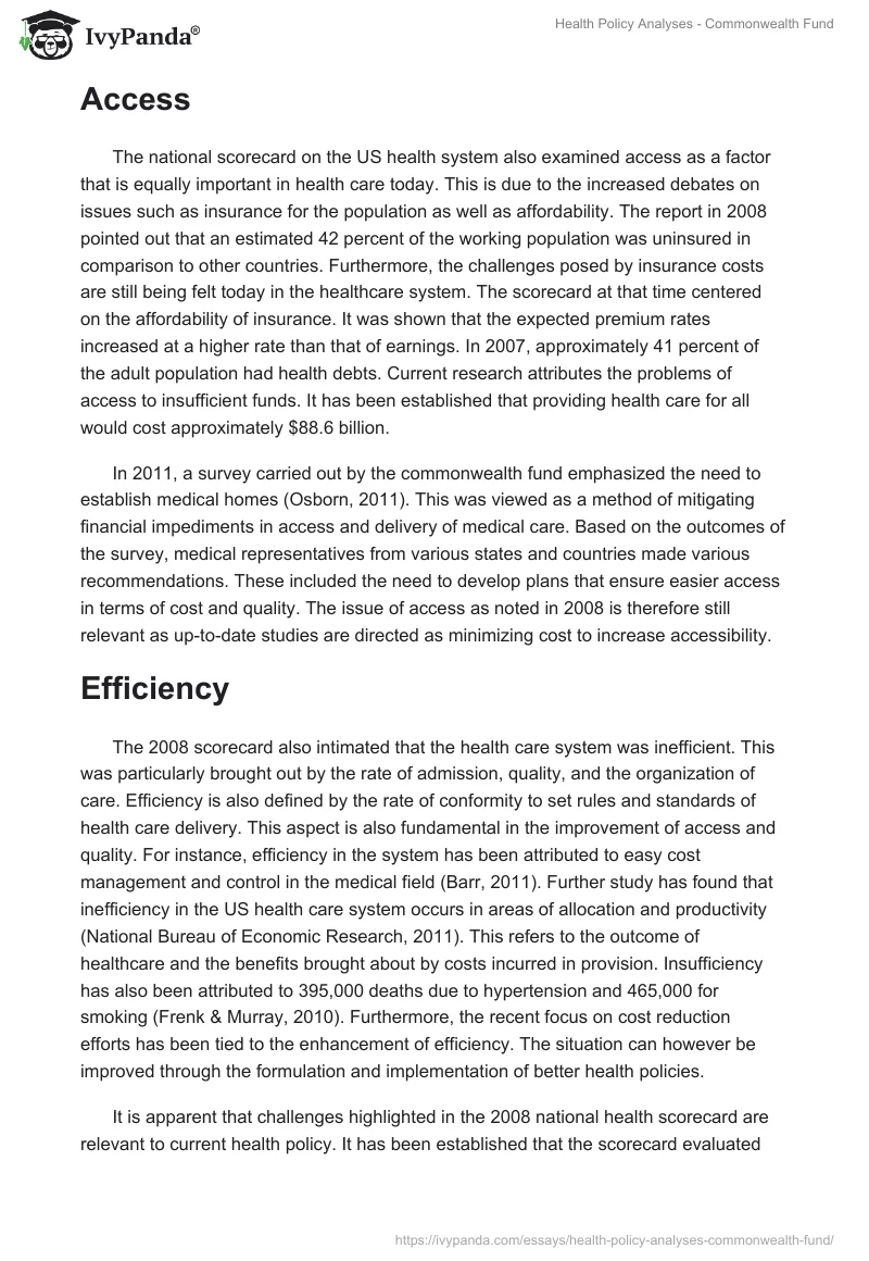 Health Policy Analyses - Commonwealth Fund. Page 3
