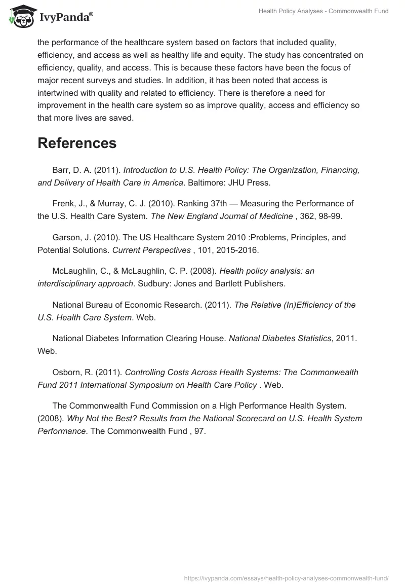 Health Policy Analyses - Commonwealth Fund. Page 4