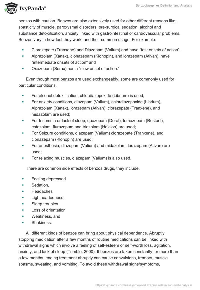 Benzodiazepines Definition and Analysis. Page 2