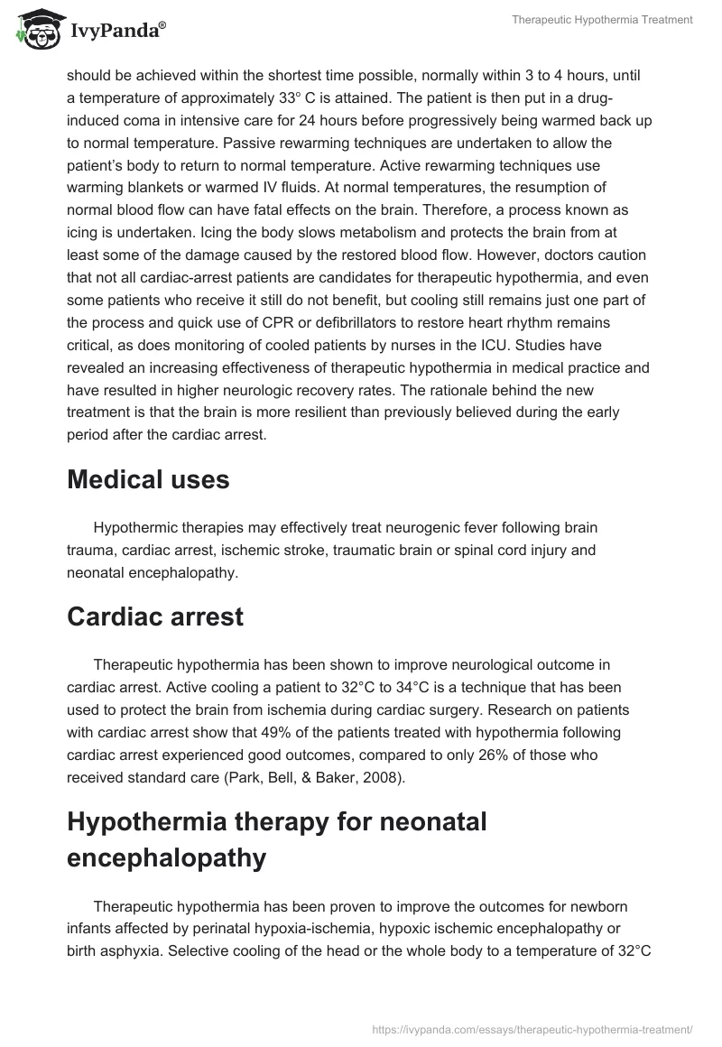 Therapeutic Hypothermia Treatment. Page 2