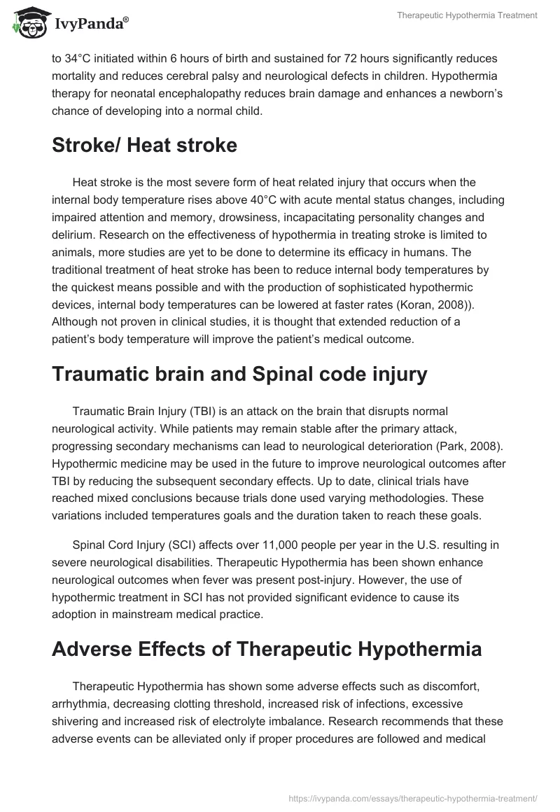 Therapeutic Hypothermia Treatment. Page 3