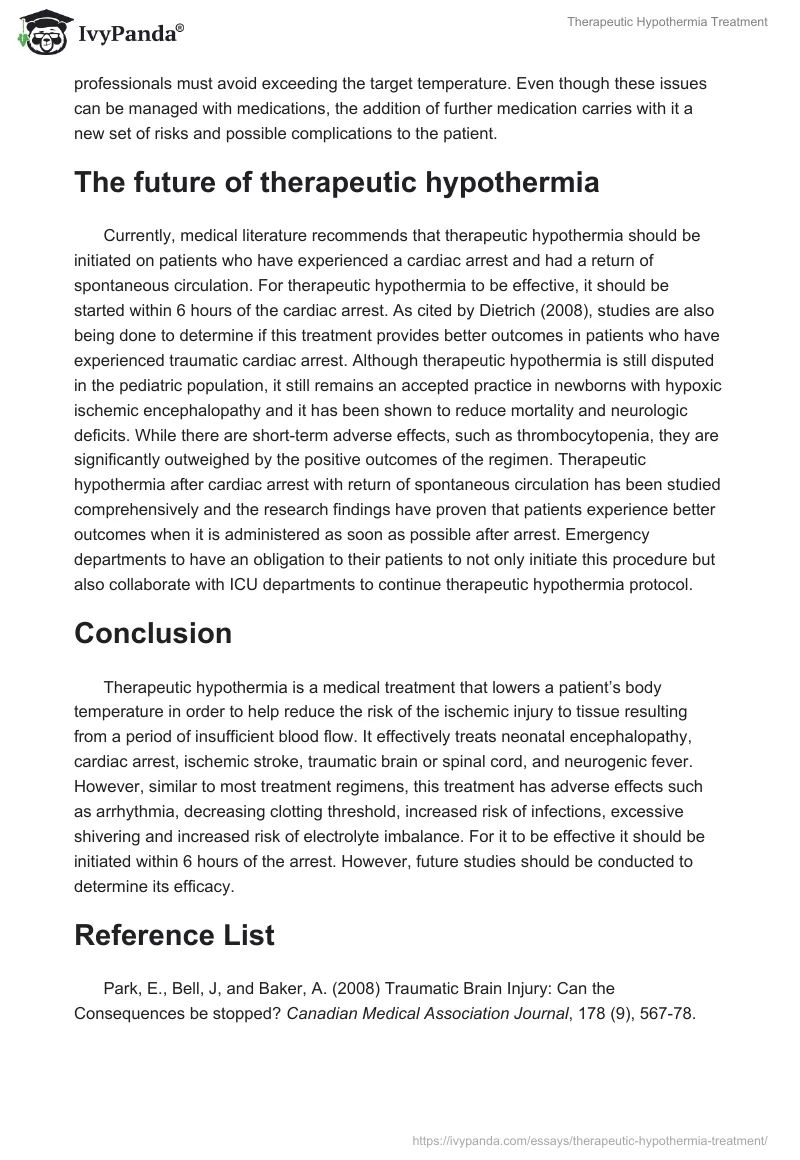 Therapeutic Hypothermia Treatment. Page 4