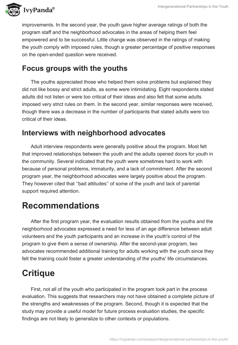 Intergenerational Partnerships in the Youth. Page 3