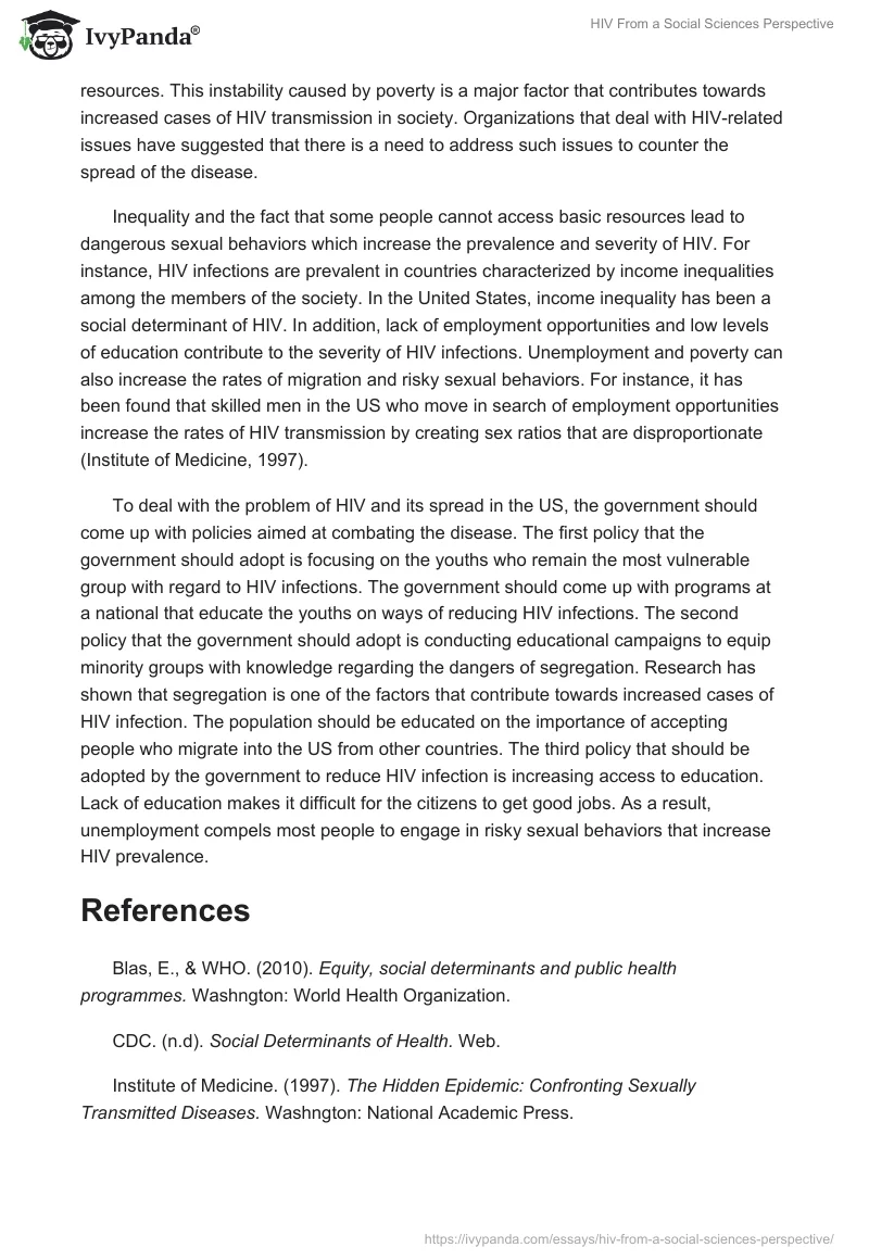 HIV From a Social Sciences Perspective. Page 3