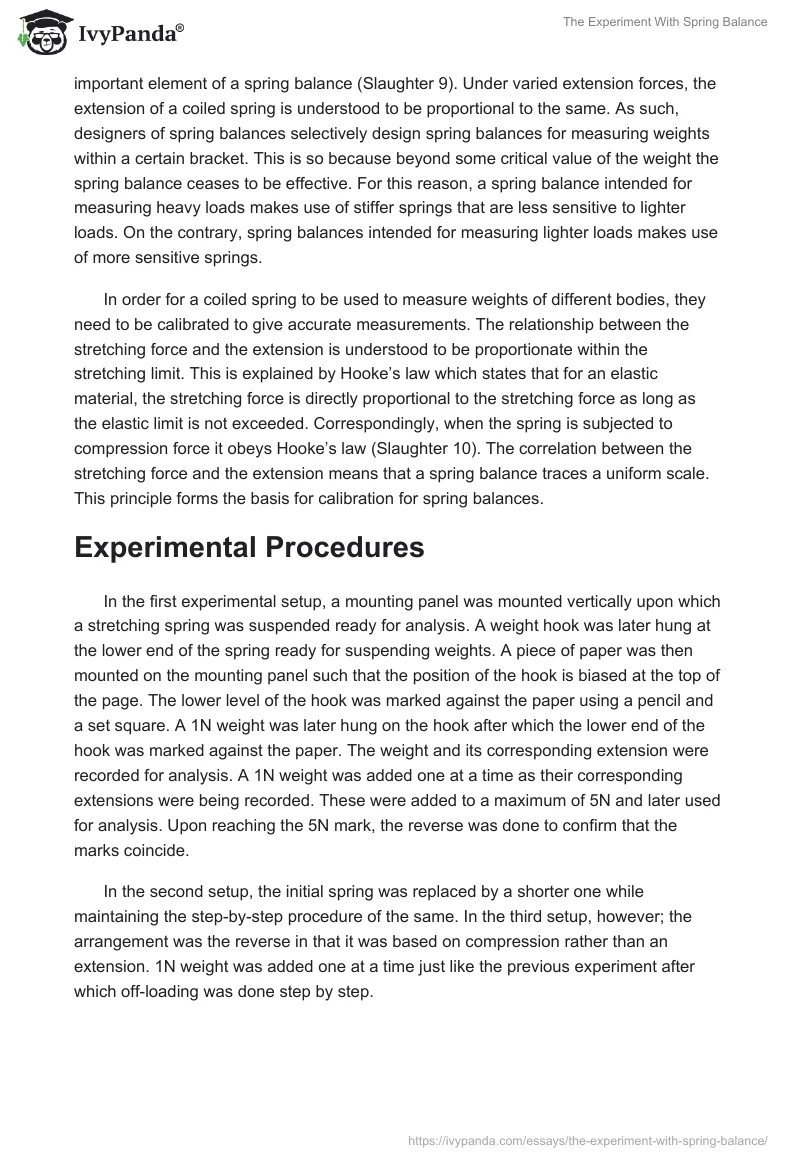 The Experiment With Spring Balance. Page 2