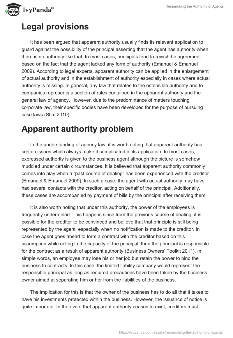 Researching the Authority of Agents. Page 3