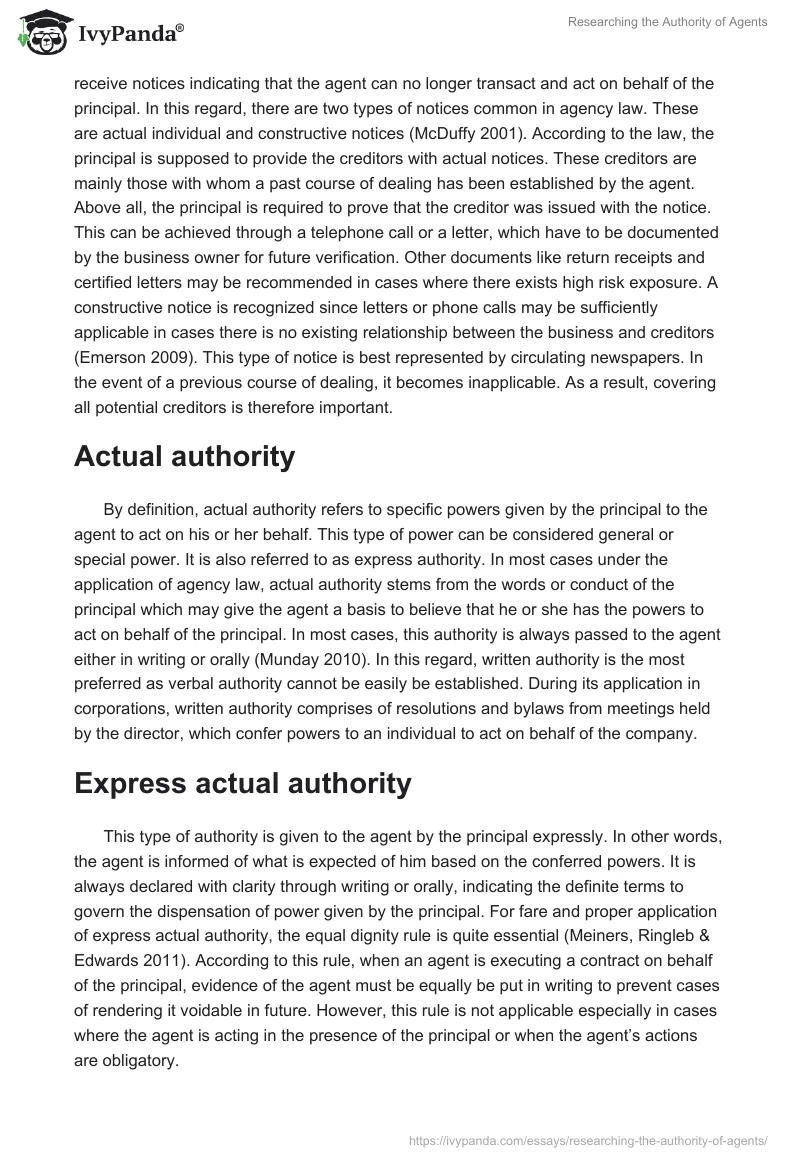 Researching the Authority of Agents. Page 4