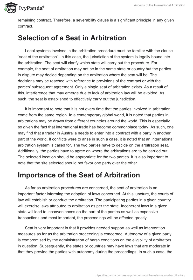 Aspects of the International Arbitration. Page 2