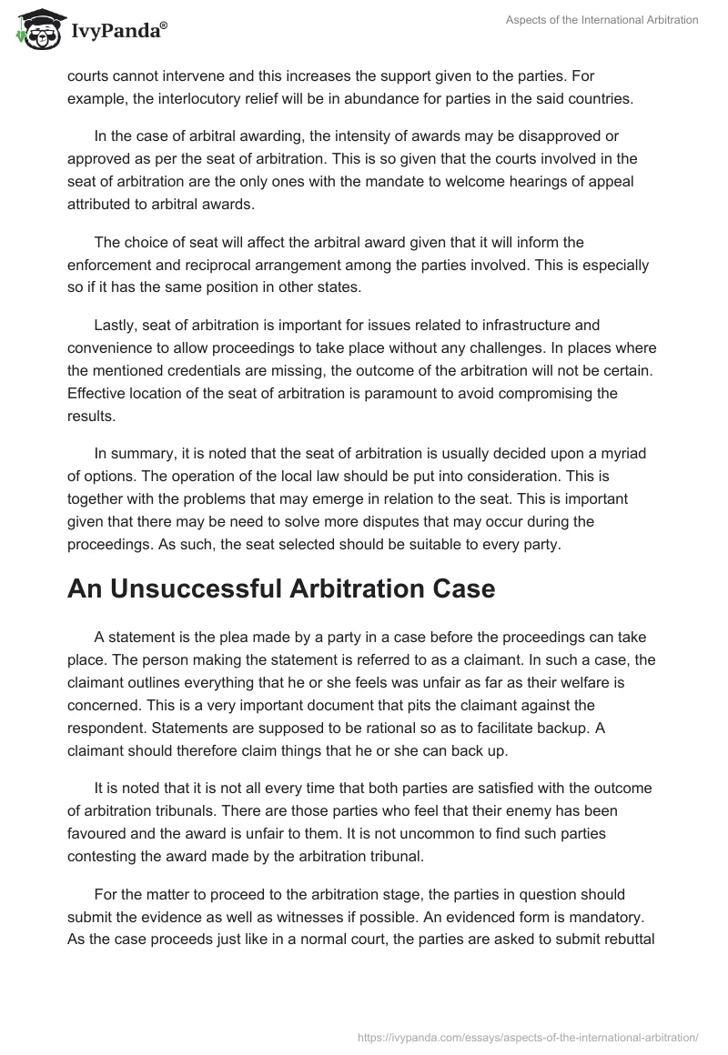 Aspects of the International Arbitration. Page 3