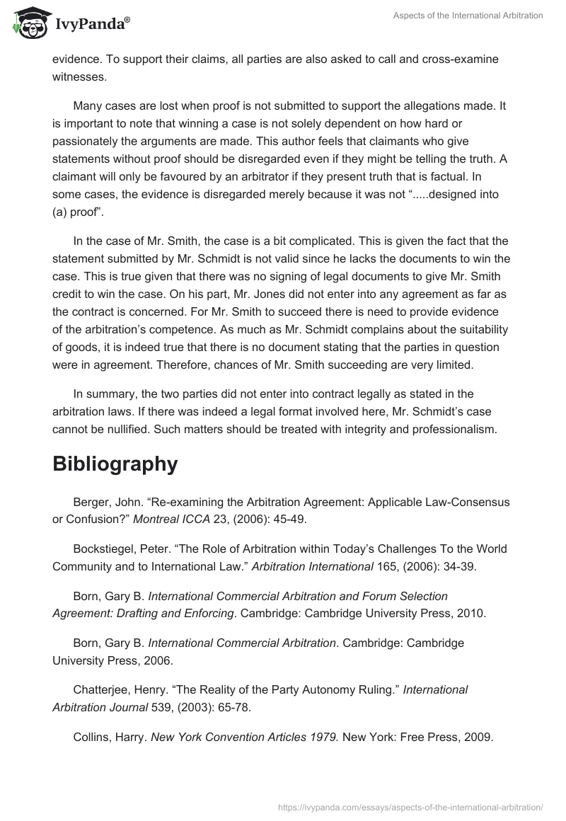 Aspects of the International Arbitration. Page 4