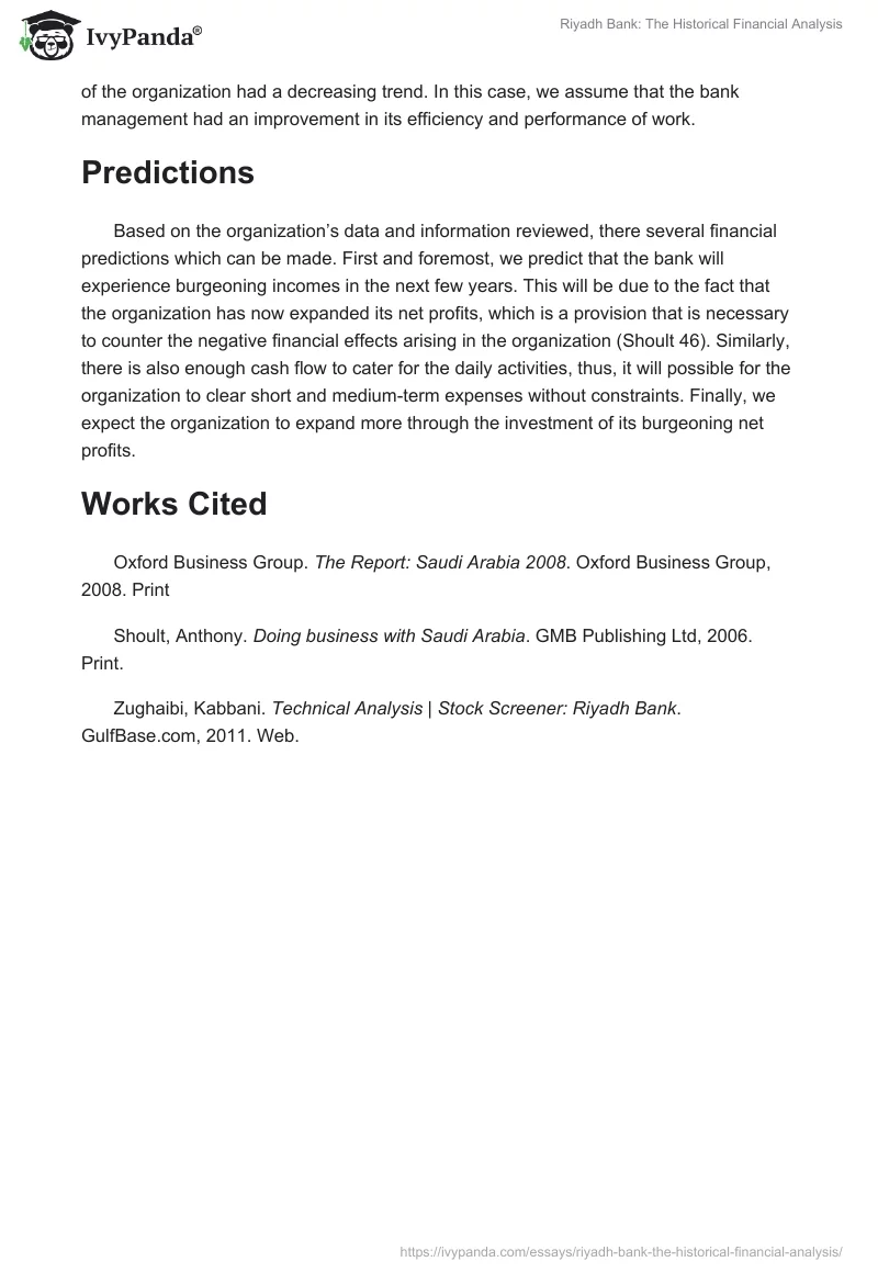 Riyadh Bank: The Historical Financial Analysis. Page 5