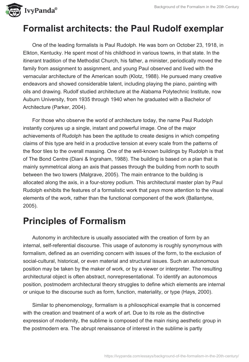 Background of the Formalism in the 20th Century. Page 5