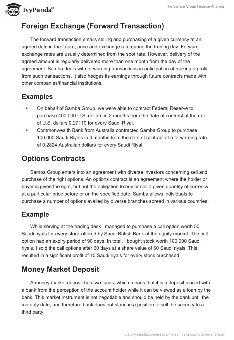 The Samba Group Finance Analysis. Page 3