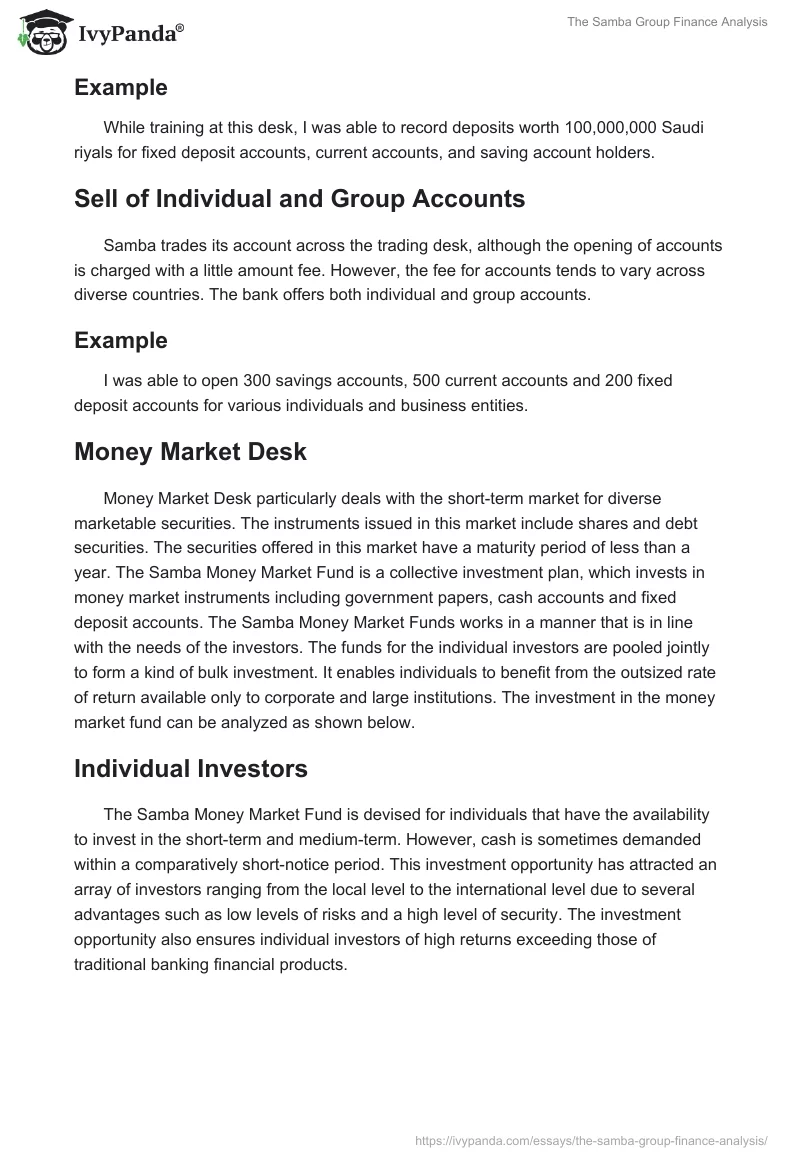 The Samba Group Finance Analysis. Page 4