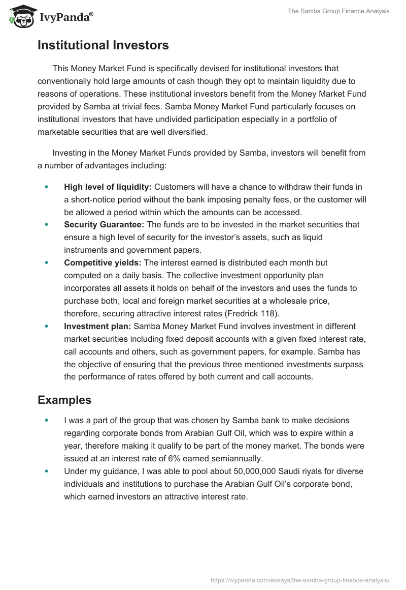 The Samba Group Finance Analysis. Page 5