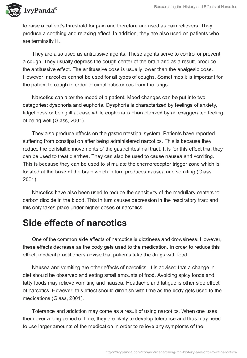 Researching the History and Effects of Narcotics. Page 2