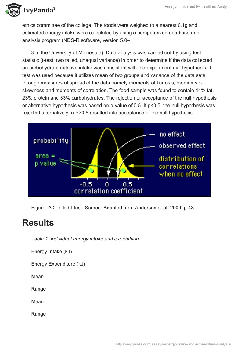 Energy Intake and Expenditure Analysis. Page 3