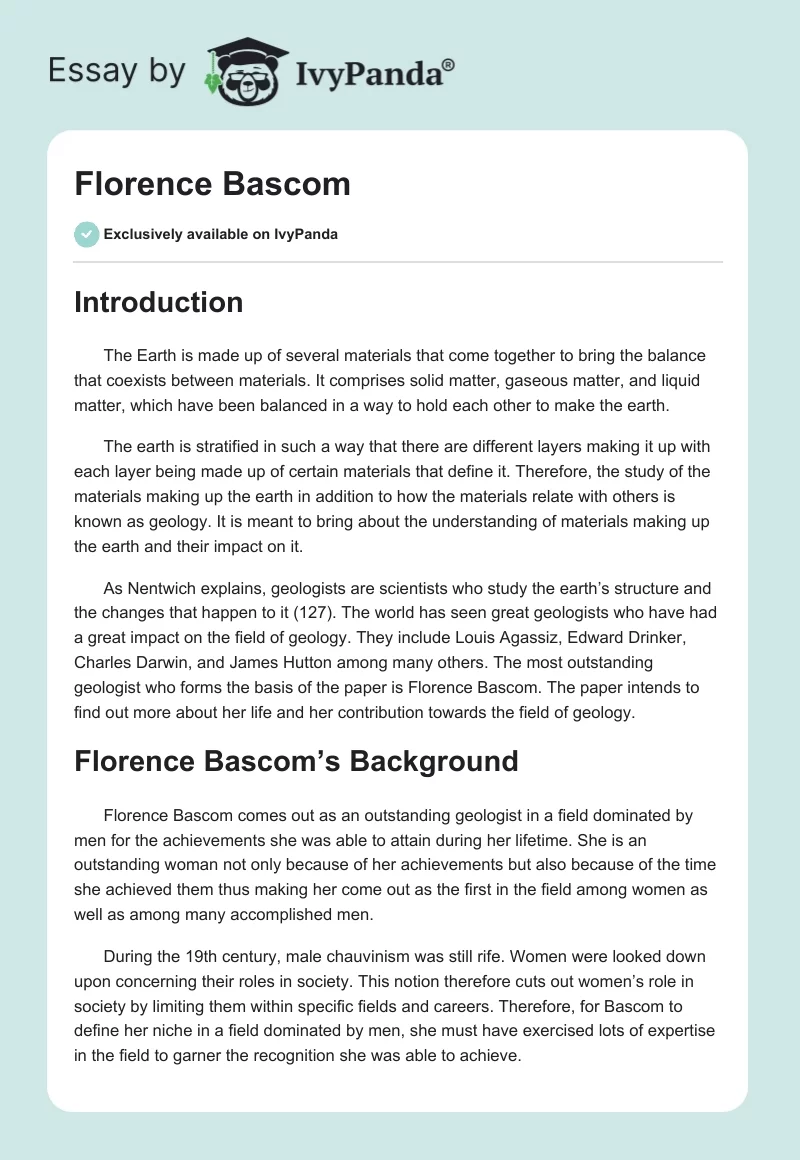 Florence Bascom. Page 1