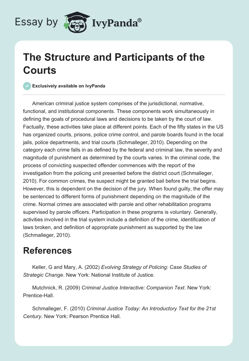 The Structure and Participants of the Courts. Page 1
