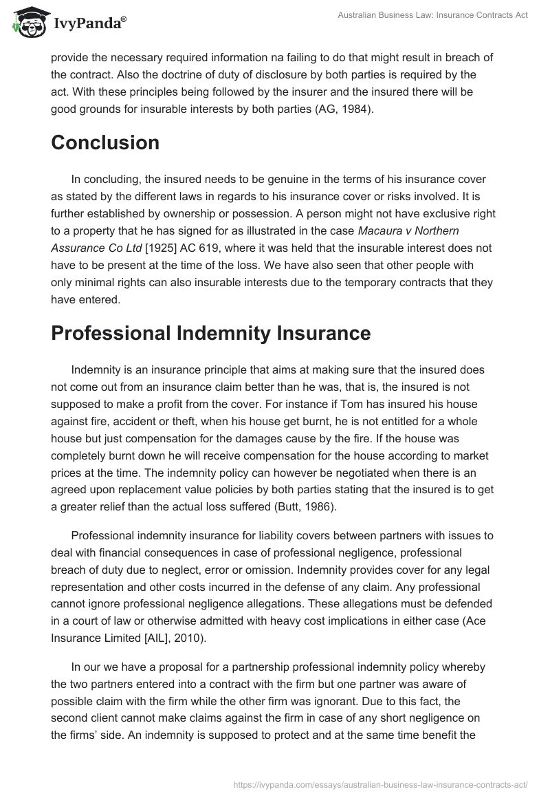 Australian Business Law: Insurance Contracts Act. Page 3