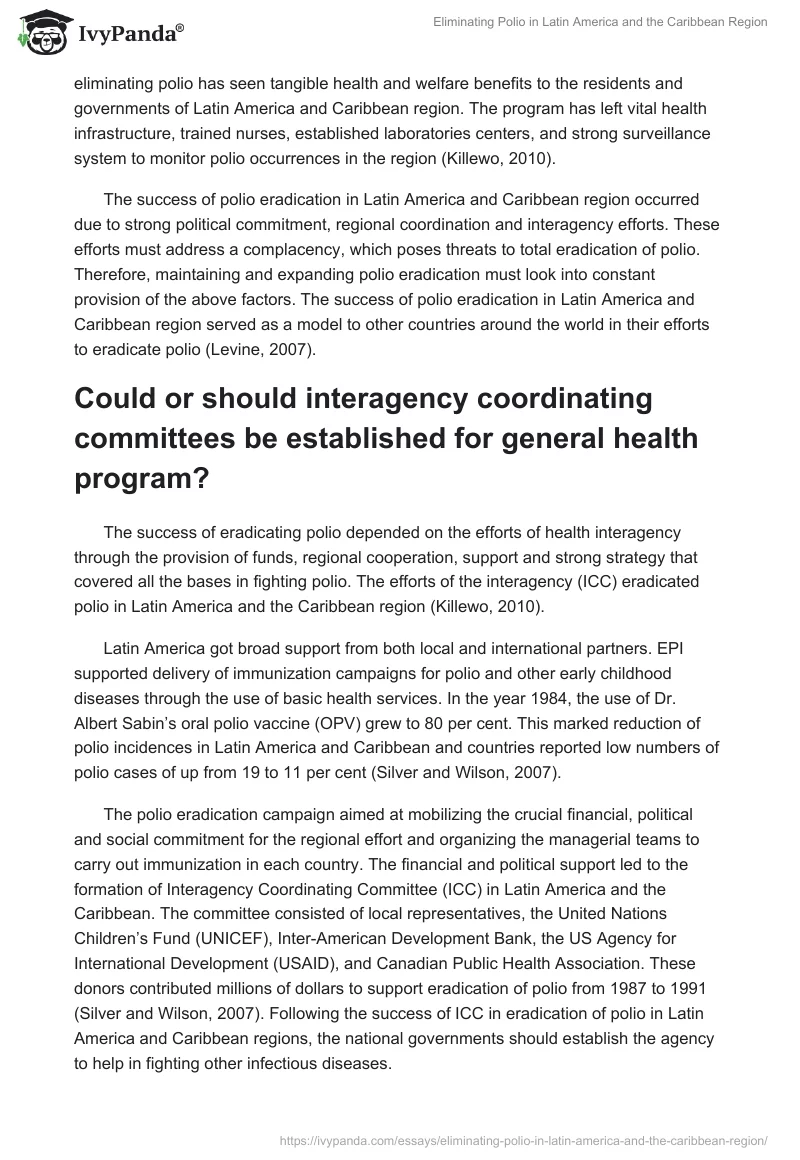 Eliminating Polio in Latin America and the Caribbean Region. Page 3