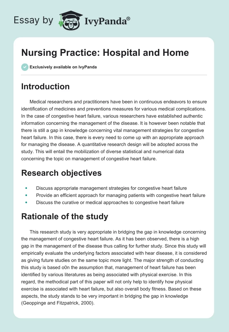 Nursing Practice: Hospital and Home. Page 1