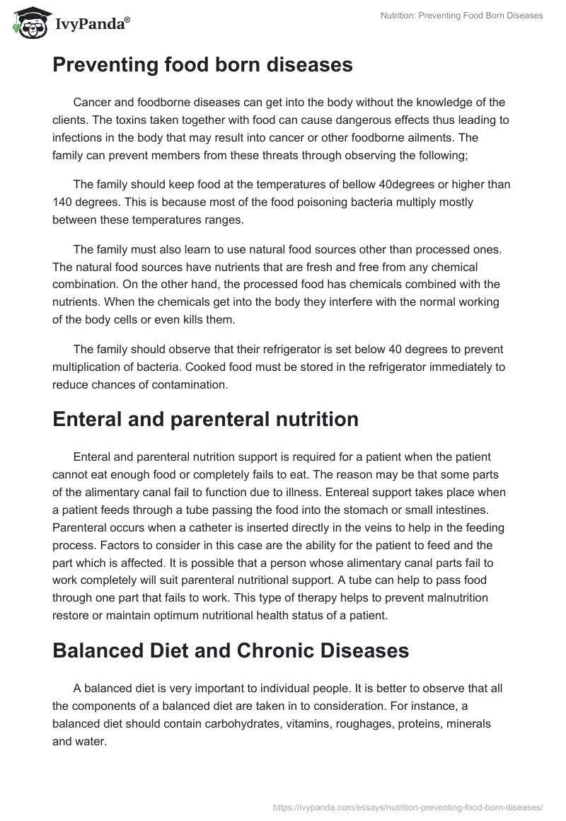 Nutrition: Preventing Food Born Diseases. Page 2