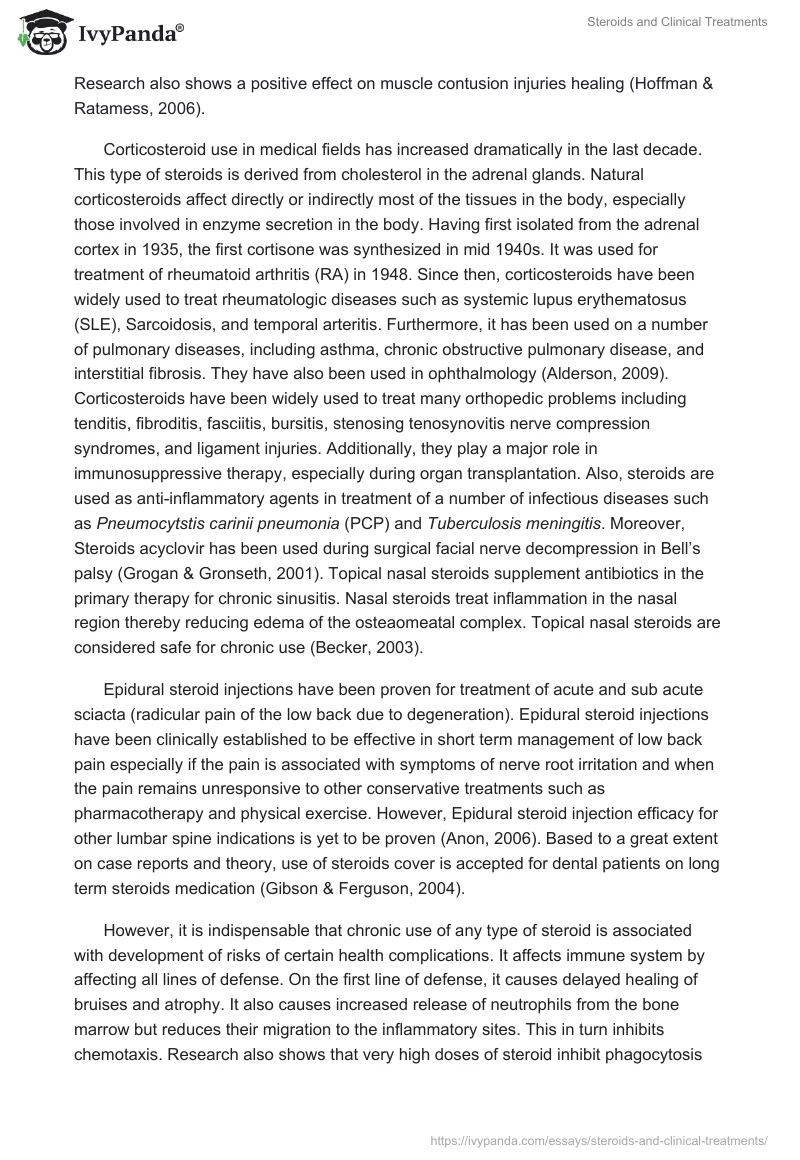 Steroids and Clinical Treatments. Page 3