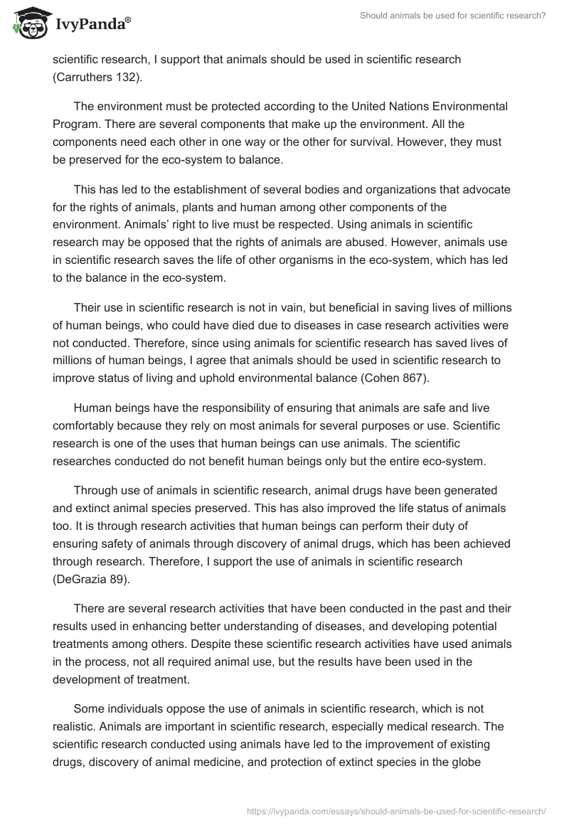 Should animals be used for scientific research?. Page 2