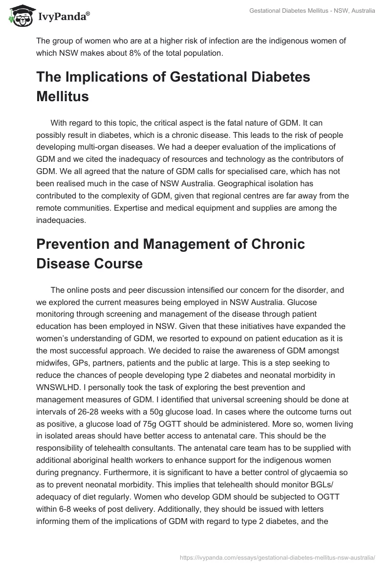 Gestational Diabetes Mellitus - NSW, Australia. Page 2