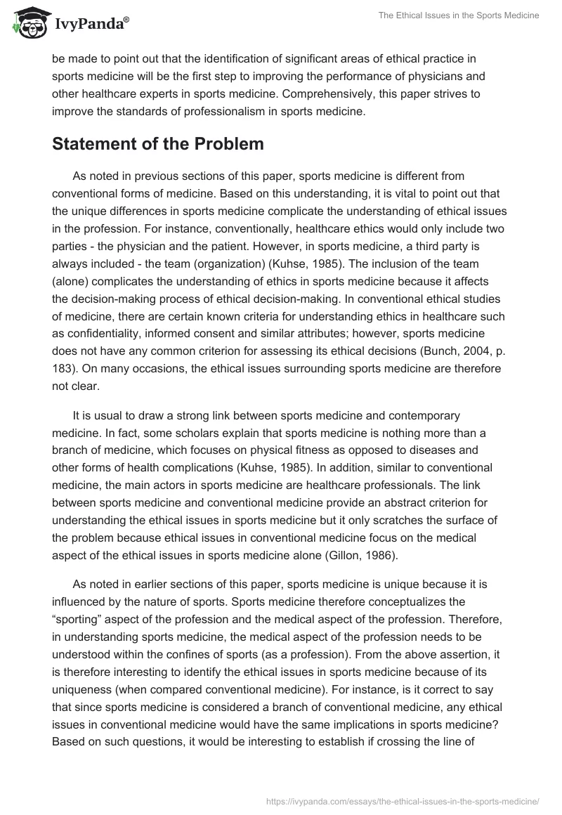 The Ethical Issues in the Sports Medicine. Page 5
