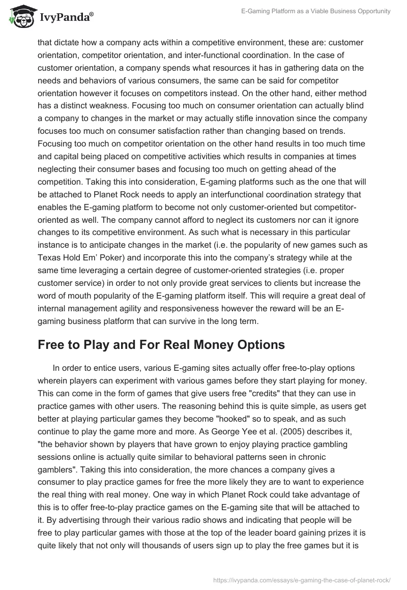 E-Gaming Platform as a Viable Business Opportunity. Page 5