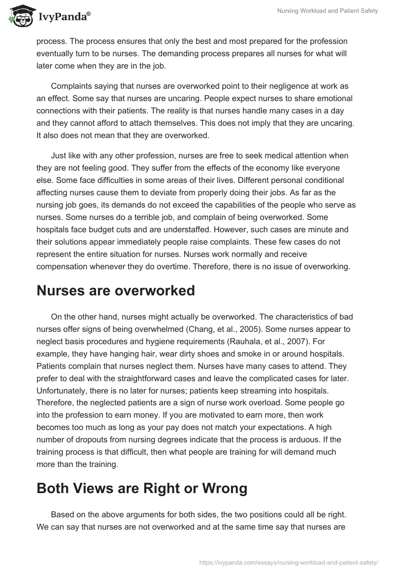 nursing workload essay