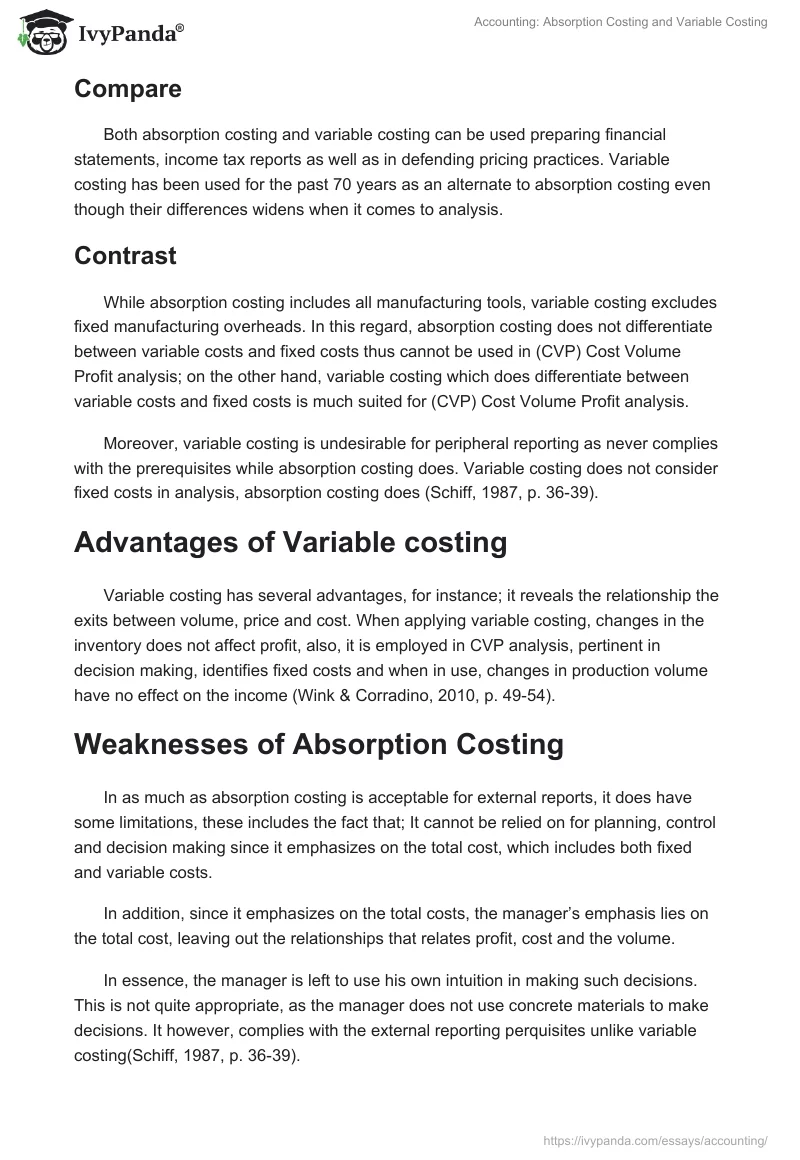Accounting: Absorption Costing and Variable Costing. Page 2