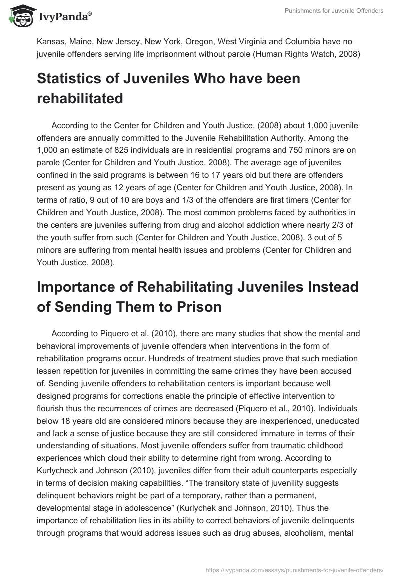 Punishments for Juvenile Offenders. Page 2