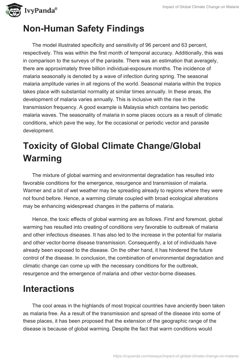 Impact of Global Climate Change on Malaria. Page 3