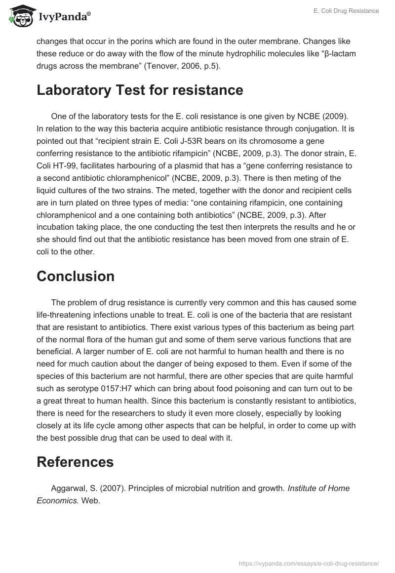 E. Coli Drug Resistance. Page 4