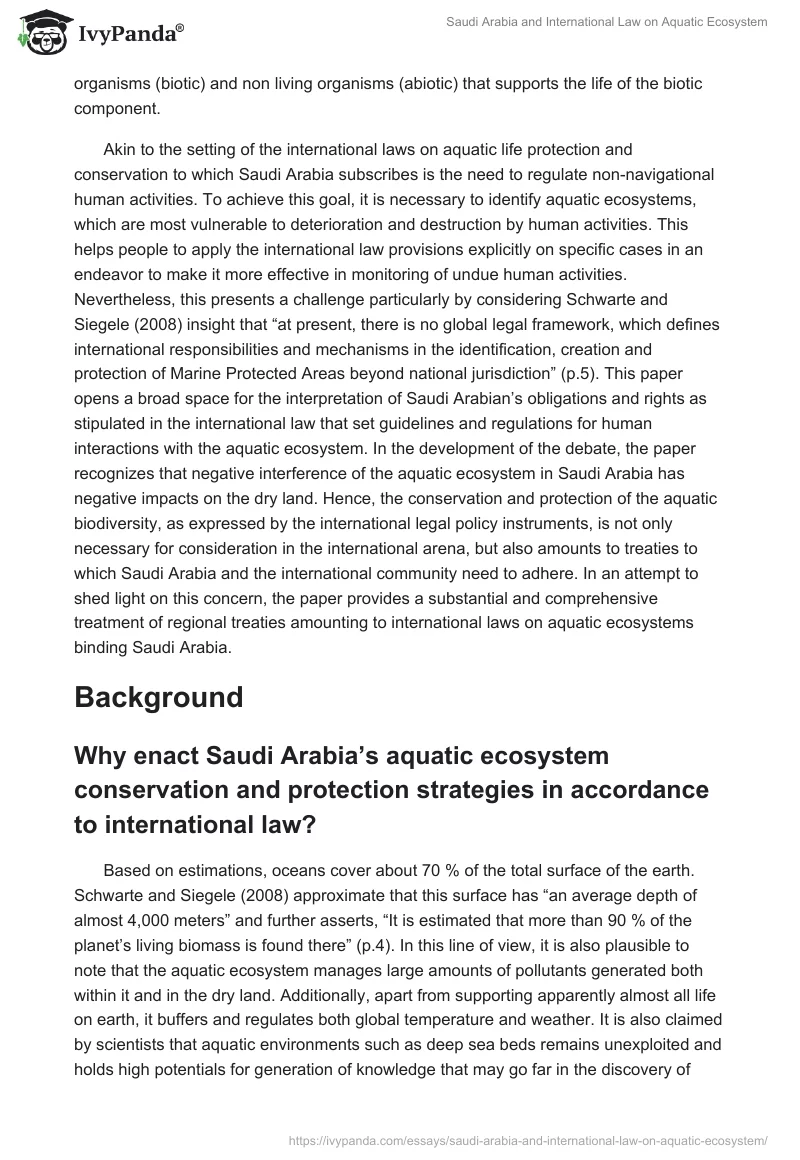 Saudi Arabia and International Law on Aquatic Ecosystem. Page 2