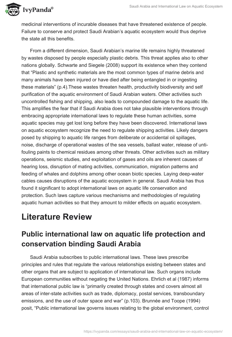 Saudi Arabia and International Law on Aquatic Ecosystem. Page 3